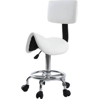 👉 PU leather Saddle Chair Dental Roll Dentist Spa Rolling Stool with Back Support for Beauty
