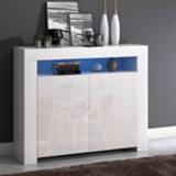 👉 Dressoir multicolor Panana Two High Gloss Doors Sideboard Storage Cabinet with RGB LED Lighting Livingroom Display Furnitures