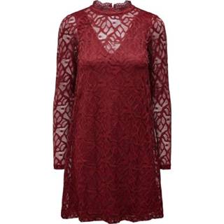 👉 XL vrouwen rood Kurzkleid Spitzen