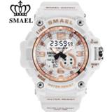 👉 SMAEL Fashion Women Sport Watches Waterproof Ladies Student Multifunctional Wristwatch LED Digital Quartz White Watch Girl Clock