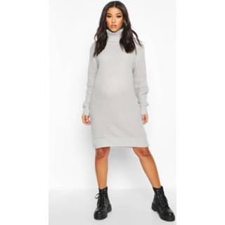 👉 Maternity Roll Neck Sweater Dress, Grey