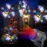 👉 Projector 16 Patterns New Year LED Laser Light Christmas Snowflake Elk Projection Lamp Disco Stage For Party KTV Bars