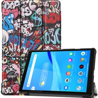 👉 Active Lenovo Tab M8 hoes - Tri-Fold Book Case Graffiti 8719793070399