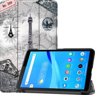 👉 Active Lenovo Tab M7 hoes - Tri-Fold Book Case Eiffeltoren 8719793068273