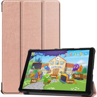 👉 Goud active Lenovo Tab M8 hoes - Tri-Fold Book Case Rosé 8719793070344