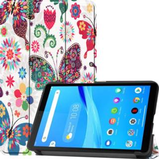 👉 Active Lenovo Tab M7 hoes - Tri-Fold Book Case Vlinders 8719793068242