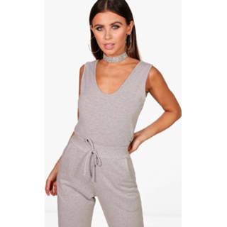 Grey marl vrouwen grijs Petite Basic tank,