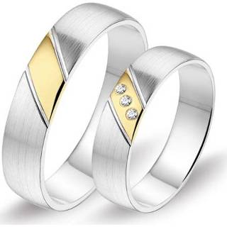 👉 Trouw ring bicolor active 8 Karaats Trouwringen Set