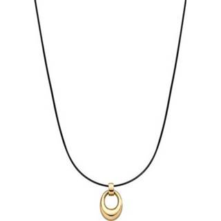 👉 Hals ketting active goudkleurige zwart Collier met Ovaalvormige Hanger van M&M