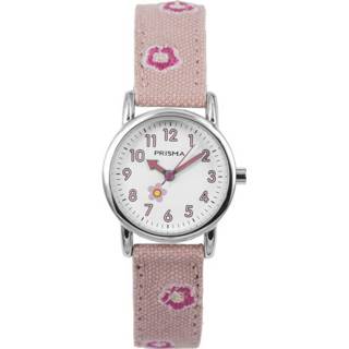 👉 Horloge active kinderen roze Prisma Kids met Lichtroze Denim Horlogeband 8716667168053