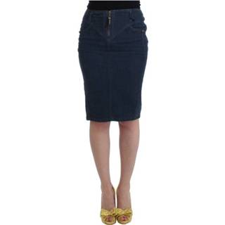 👉 Pencil s vrouwen blauw Corduroy skirt 8033983023461