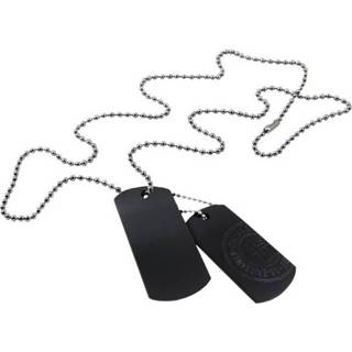 👉 Robuuste Dog Tag Gawain Hangers in Zwart Graveer Hanger