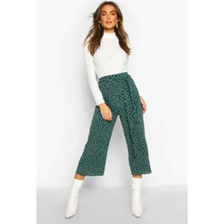 👉 Forest vrouwen Belted Woven Polka Dot Culottes,