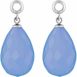 👉 Hanger active blauw Creoli Hangers met Cat?s Eye Periwinkle Blue Facetgeslepen Glasbedel