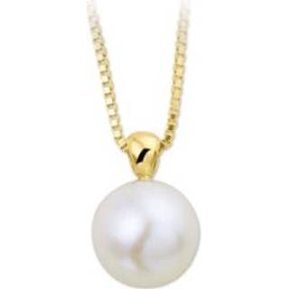 👉 Halsketting active witte gouden Venetiaans Collier met Zoetwaterparel