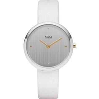 👉 Basic Dames Horloge met Wit Lederen Horlogeband van M&M