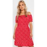 👉 Skater dress vrouwen Plus Ditsy Floral Ruffle Bardot