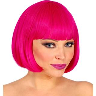 👉 Pruik magenta active Korte Lou kleur fuchsia 8003558097579