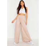 👉 Vrouwen sand Super Wide Leg High Waist Jersey pants,