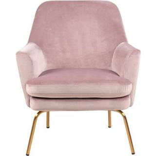 👉 Relaxfauteuil roze fluweel Ulla - Leen Bakker 5713941049551