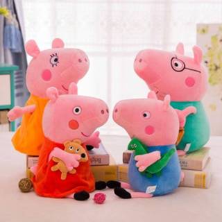👉 Knuffel pluche 4 stks Peppa Pig George familie Knuffels Big SizePakket Varken pop 8720034541592