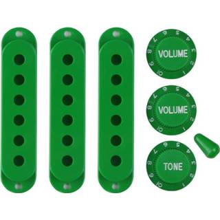 👉 Gitaar groene Set van Onderdelen 52/52/52mm Single Coil Pickup Covers Strat & Speed Control Volume Tone Knoppen Switch Tip 8720049234182