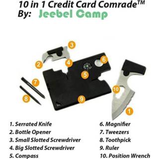👉 Lens Jeebel Logic Credit Card Companion met Lens/Kompas Survival 10-In-een Tool EDC Zakmes Militaire molle Multitools 8720049284019
