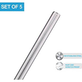 👉 Borstel metalen RVS Svin 5 stks Smoothie Rietjes Herbruikbare Drinken Bubble Thee eco met 1 st in Opp Zak 8720033642917