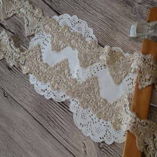 👉 Vlinderdas stof 2 meter/stuk golden kant 7.5 cm breedte patroon vorm Borduren lace trim voor kleding en bruiloft decoration172203 8720034954996