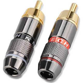 👉 Draad connector rood zwart 10 stks/partij RCA Vergulde 6mm Kabel Male Plug Professionele Spreker Audio Adapter 5 Pairs + 8720035569908