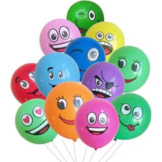 👉 Ballon 50 stks Ronde ballonnen Emoji Leuke Grote latex lucht ballen bruiloft balon party decoratie gelukkige verjaardag 8720033163849