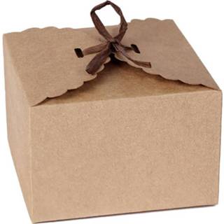 👉 Kraftpapier 12 stks/set Retro Mini Box DIY Huwelijkscadeau Gunst Dozen Partij Bonbondoos Kleine Enkele Cake Verpakking met lint 8720047581714