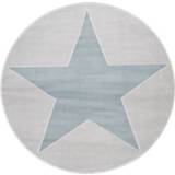 👉 Tapijt zilvergrijs blauw grijs jongens LIVONE Happy Rugs Shootingstar rond zilvergrijs/blauw 160 cm - 758198335700