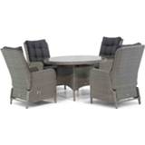 👉 Tuinset wicker Half Round Grey dining sets grijs-antraciet Garden Collections Kingston/Aberdeen 120 cm rond 5-delig