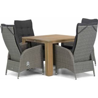 👉 Tuinset wicker Half Round Grey dining sets grijs-antraciet Garden Collections Lincoln/Brighton 100 cm 5-delig