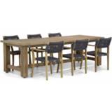 👉 Tuinset rope Greywash Teak dining sets grijs-antraciet Lifestyle Dallas/Fourmile 260 cm 7-delig