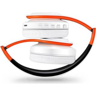 👉 Draadloze Bluetooth hoofdtelefoon stereo headset muziek headset ondersteuning sd-kaart met microfoon voor mobiele ipad - Wit en roze