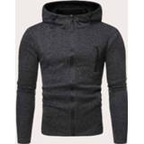 👉 Sweatshirt grijs katoenblends mannen Casual Koord Vlak Sweatshirts voor heren