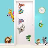 👉 Dieren muur sticker PVC kinderen Jungle muurstickers voor kamers deur decor diy thuis decals leeuw olifant giraffee cartoon muurschildering posters 8719825797591