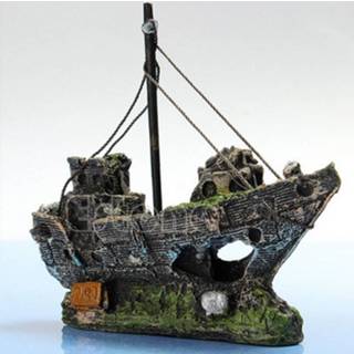 👉 Ornament Wreck Gezonken Schip Aquarium Zeilboot Destroyer Cave Decor Gratis shipping-Y102 8719949368349