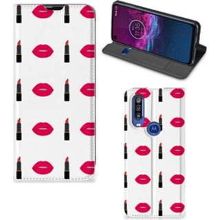 👉 Lippenstift Motorola One Action Hoesje met Magneet Lipstick Kiss 8720215145946