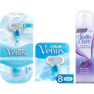 👉 Mes lavendel vrouwen Gillette Venus Woman Scheersysteem incl 10 Mesjes + Lavender Kiss Scheergel 200ml