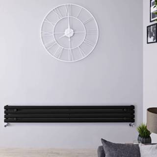 👉 Design radiatoren staal centrale verwarming zwart modern revive horizontaal Designradiator 23,6cm x 160cm 5,6cm 518 Watt 5051752520587