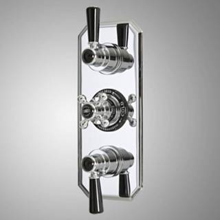 👉 Douchekraan zwart chroom messing klassiek thermostaatkraan elizabeth Thermostatisch Inbouw 2-Weg 3-Greeps en | 5051752867286