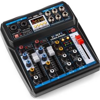 Active Vonyx VVM-P500 mixer 4-kanaals met Bluetooth, DSP en mp3 speler 8715693311952