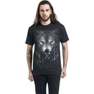 👉 Shirt T-Shirt zwart Spiral Forest Wolf 5055800652589