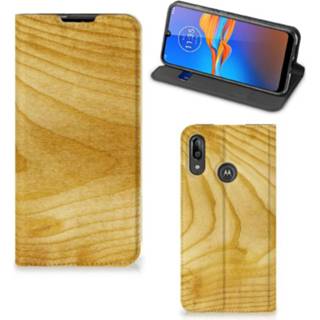 👉 Portemonnee hout Motorola Moto E6 Plus Book Wallet Case Licht 8720215893366