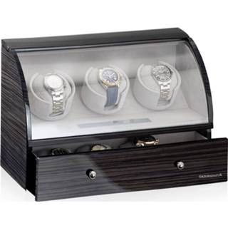 👉 Watchwinder zwartgrijs hout grijs Designhuette Basel 3LCD DAOK