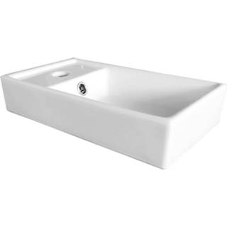 👉 Fontein wit keramiek Sanilux 40x22x8 cm (1 kraangat) 8719304523994