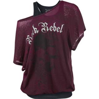 👉 Shirt T-Shirt meisjes zwart rood Rock Rebel by EMP When The Heart Rules Mind Girls rood-zwart 4031417109884